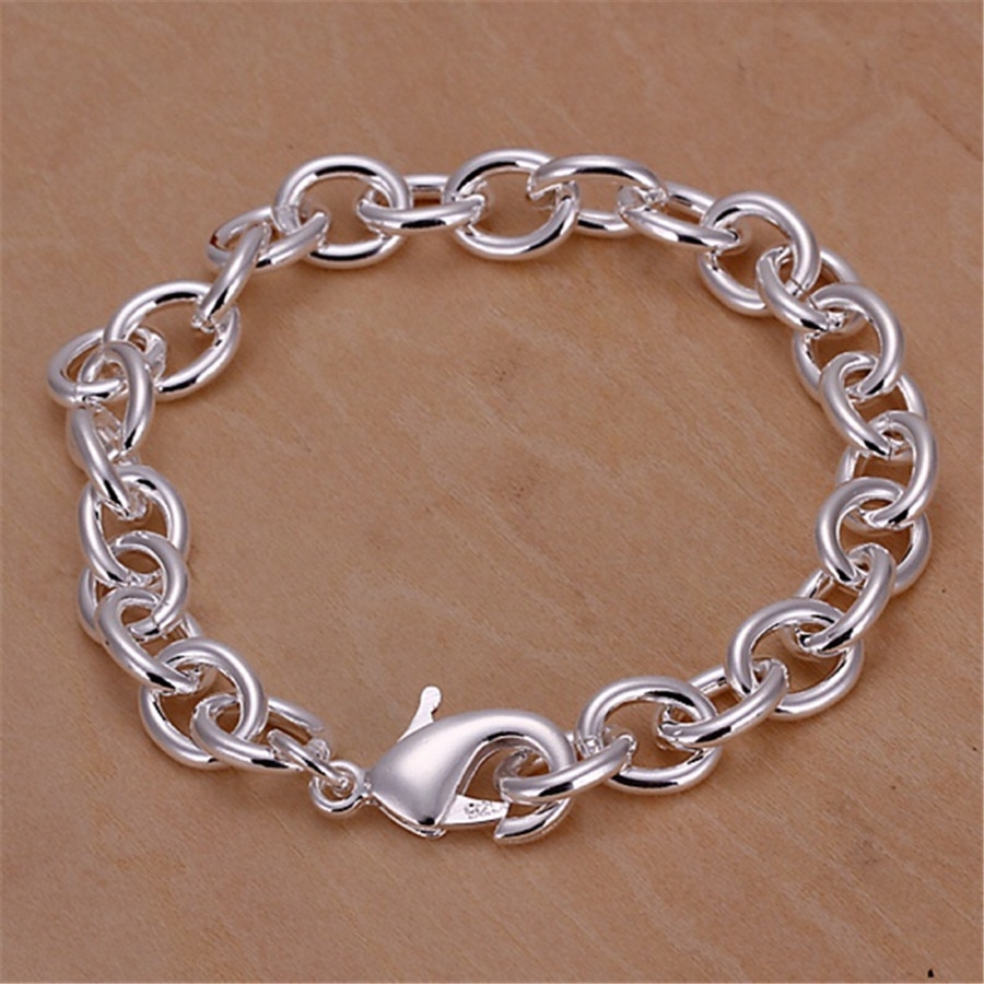 High Quality Silver Plated Fashion Cute Nice Men Chain Bracelet Jewelry Hot